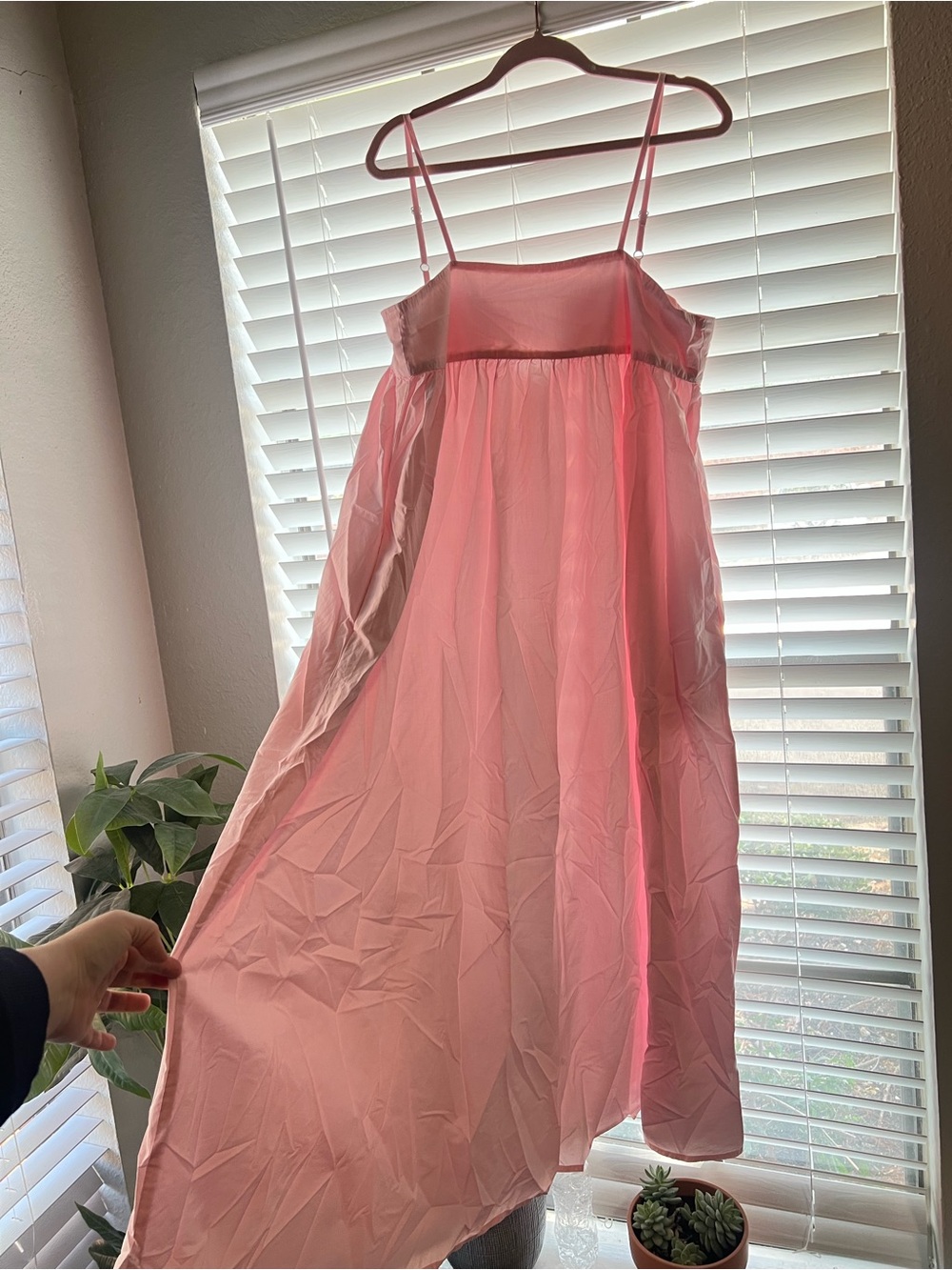 Baby Pink Spaghetti Strap Flowy Maxi Dress L/XL